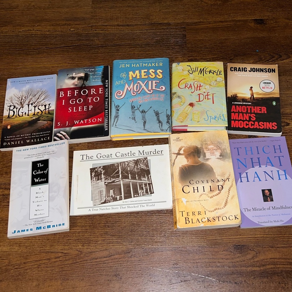Assorted Book Collection (9) Various Genres 5lb Bundle